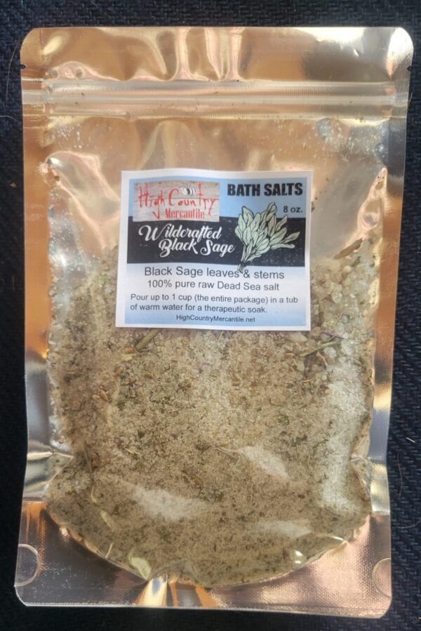 Wildcrafted Black Sage and Dead Sea Salt Bath salts